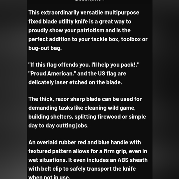 Paring Knife Proud American Patriotic 8.5 Inch Multipurpose Knife - Picture 4 of 12